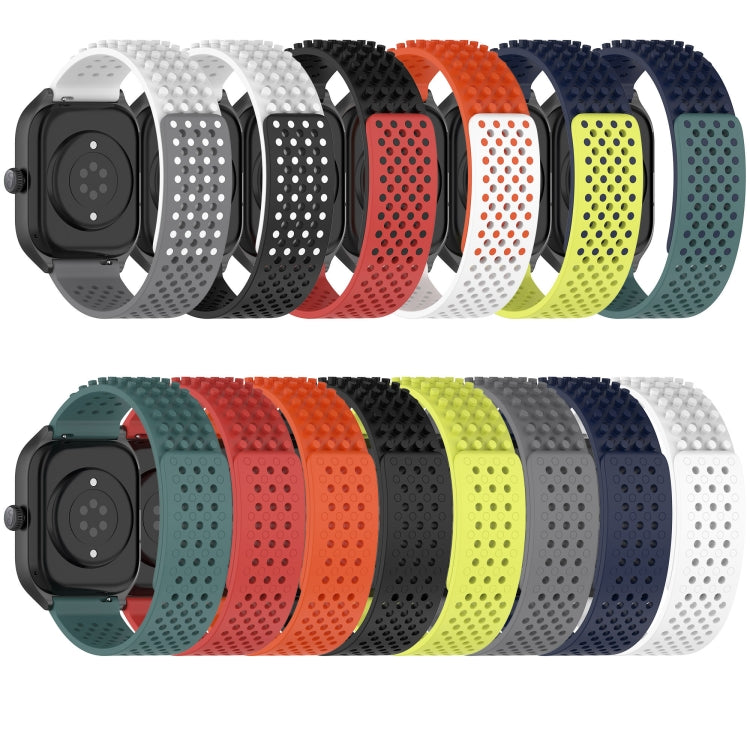 For Garmin Forerunner 245 20mm Holes Breathable 3D Dots Silicone Watch Band(Lime Green) - Watch Bands by PMC TechLife | Online Shopping South Africa | PMC TechLife