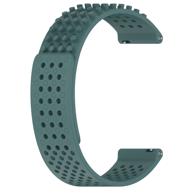 For Xiaomi Haylou RT2 LS10 22mm Holes Breathable 3D Dots Silicone Watch Band(Olive Green) - Watch Bands by PMC Jewellery | Online Shopping South Africa | PMC Jewellery