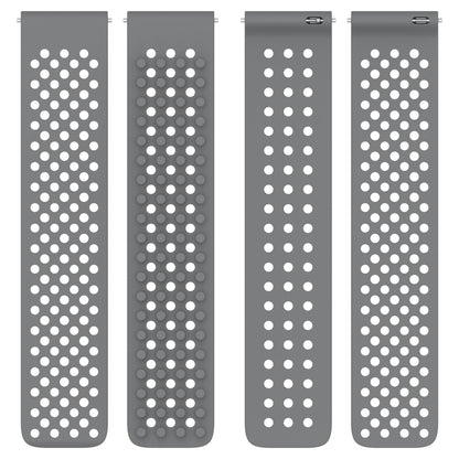 For Xiaomi Haylou RT2 LS10 22mm Holes Breathable 3D Dots Silicone Watch Band(White+Grey) - Watch Bands by PMC Jewellery | Online Shopping South Africa | PMC Jewellery