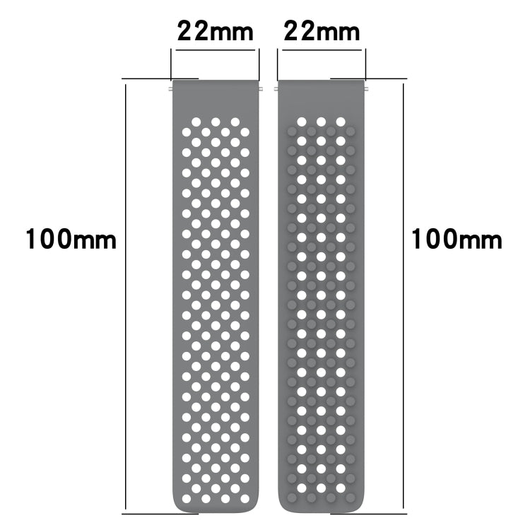 For Xiaomi Watch S2 42mm 22mm Holes Breathable 3D Dots Silicone Watch Band(Grey) - Watch Bands by PMC Jewellery | Online Shopping South Africa | PMC Jewellery