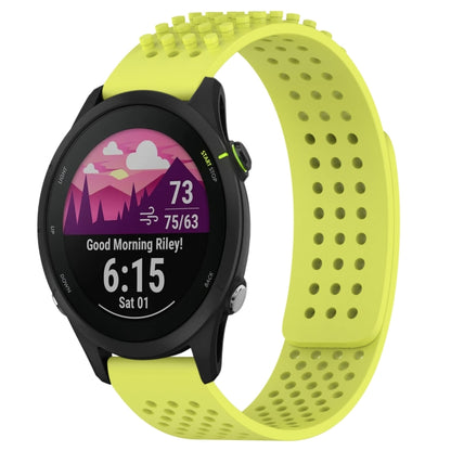 For Garmin Forerunner 255 22mm Holes Breathable 3D Dots Silicone Watch Band(Lime Green) - Watch Bands by PMC Jewellery | Online Shopping South Africa | PMC Jewellery