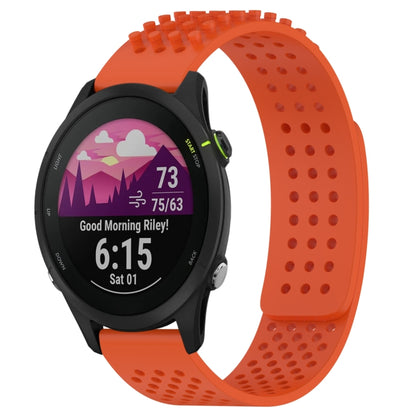 For Garmin Forerunner 255 Music 22mm Holes Breathable 3D Dots Silicone Watch Band(Orange) - Watch Bands by PMC Jewellery | Online Shopping South Africa | PMC Jewellery