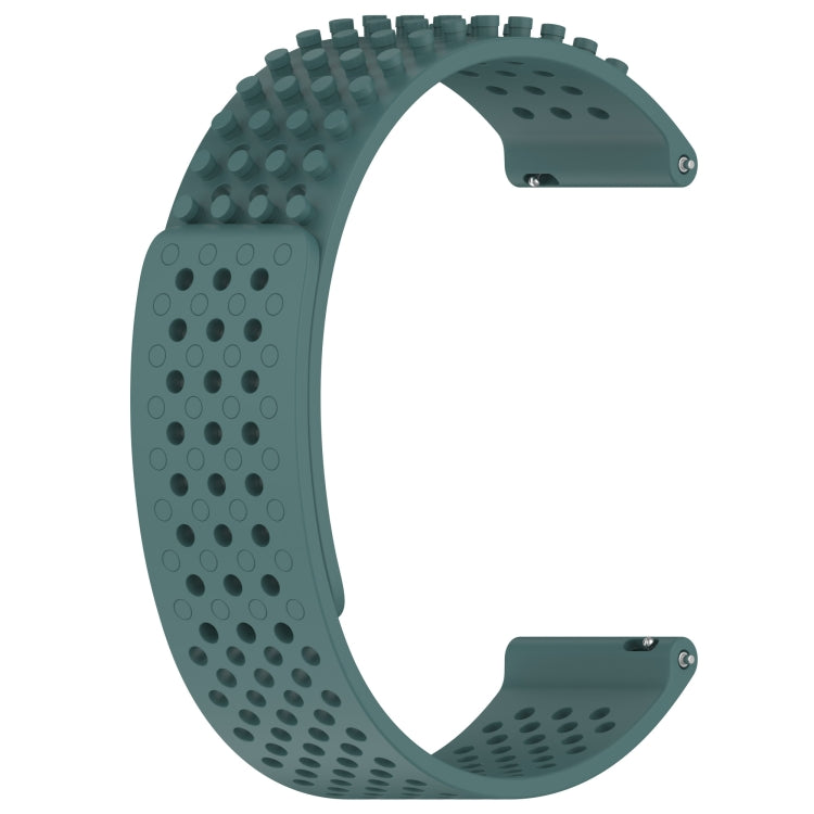 For Garmin Forerunner 255 Music 22mm Holes Breathable 3D Dots Silicone Watch Band(Olive Green) - Watch Bands by PMC Jewellery | Online Shopping South Africa | PMC Jewellery