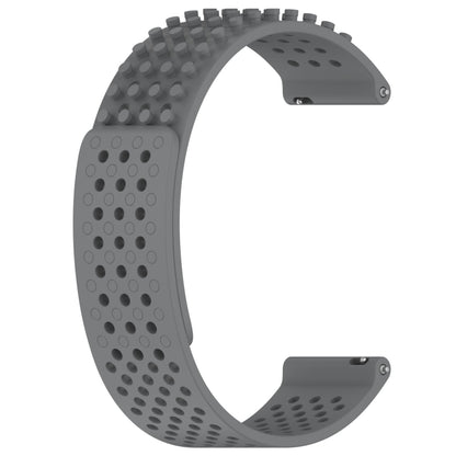 For Garmin Vivoactive 4 22mm Holes Breathable 3D Dots Silicone Watch Band(Grey) - Watch Bands by PMC Jewellery | Online Shopping South Africa | PMC Jewellery