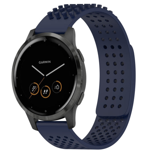 For Garmin Vivoactive 4 22mm Holes Breathable 3D Dots Silicone Watch Band(Midnight Blue) - Watch Bands by PMC Jewellery | Online Shopping South Africa | PMC Jewellery