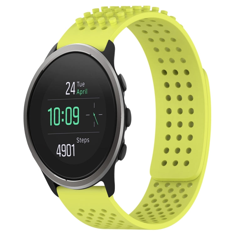 For SUUNTO 5 Peak 22mm Holes Breathable 3D Dots Silicone Watch Band(Lime Green) -  by PMC Jewellery | Online Shopping South Africa | PMC Jewellery