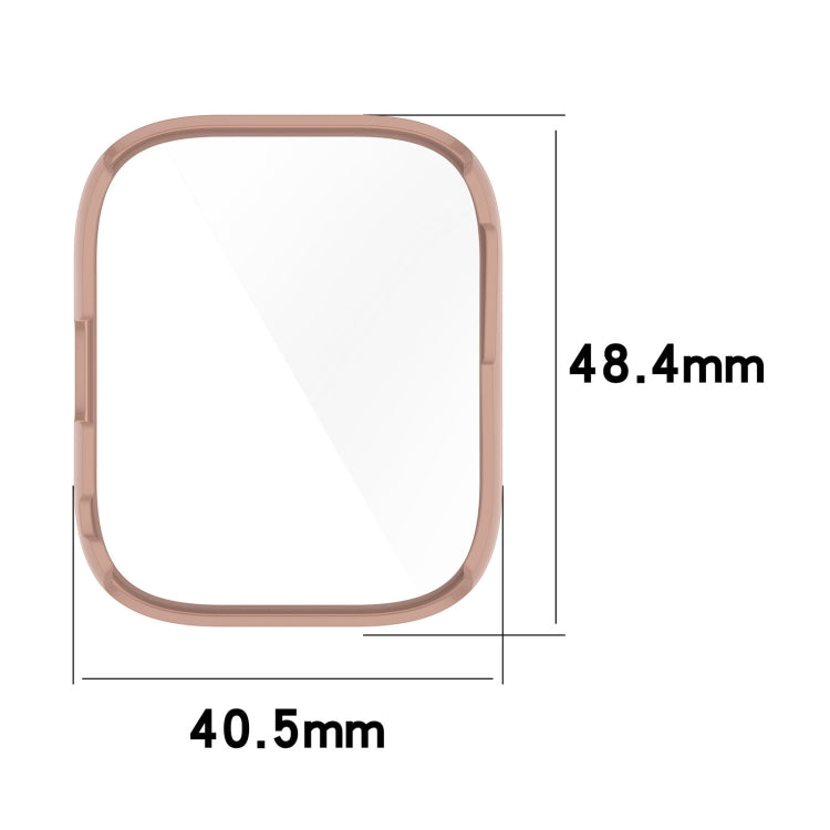 For Amazfit Bip 5 Tempered Film Integrated PC Watch Protective Case(Pink) - Watch Cases by PMC TechLife | Online Shopping South Africa | PMC TechLife | Buy Now Pay Later Mobicred