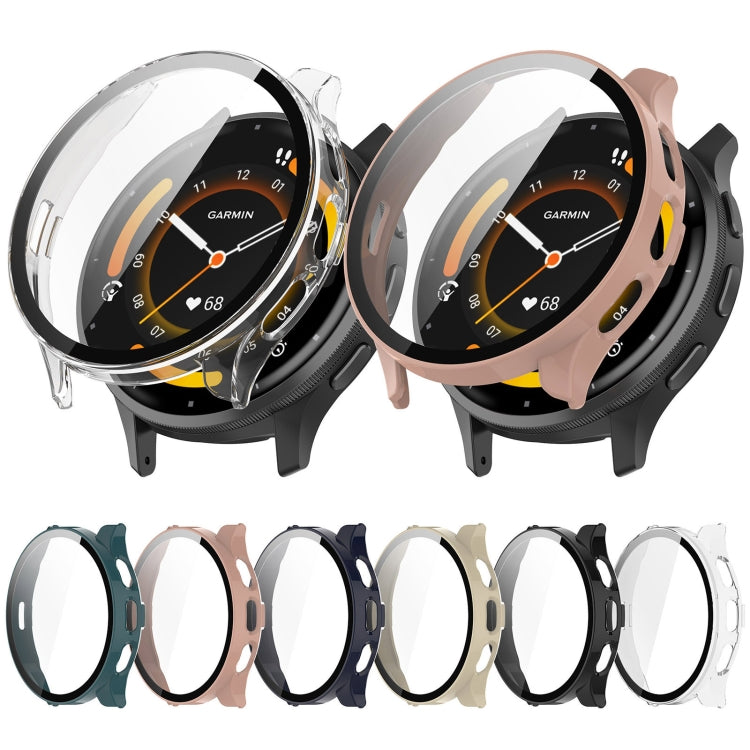For Garmin Venu 3 PC + Tempered Film Integrated Watch Protective Case(Green) - Watch Cases by PMC TechLife | Online Shopping South Africa | PMC TechLife | Buy Now Pay Later Mobicred