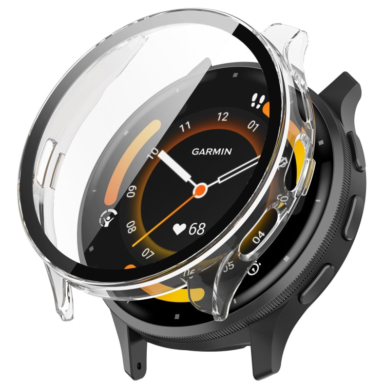 For Garmin Venu 3S PC + Tempered Film Integrated Watch Protective Case(Transparent) - Watch Cases by PMC TechLife | Online Shopping South Africa | PMC TechLife | Buy Now Pay Later Mobicred