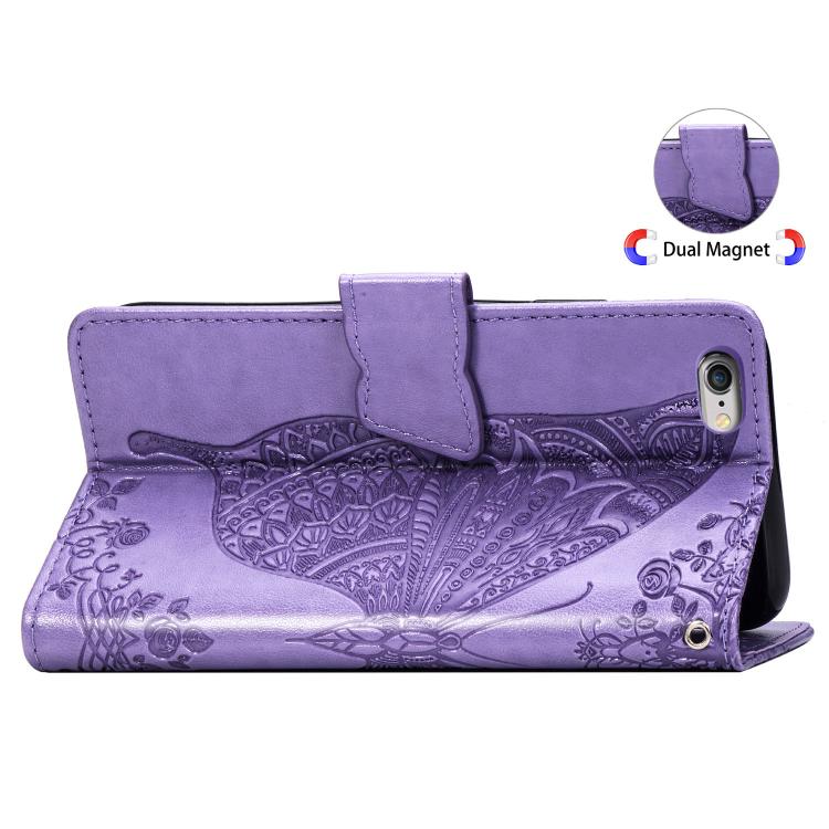 For iPhone 16e Butterfly Love Flower Embossed Leather Phone Case(Lavender) - free shipping - PMC TechLife - Order now!