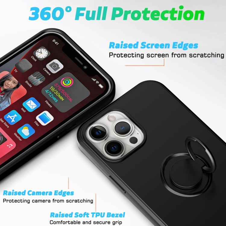 For iPhone 15 Pro Max Ring Kickstand Silicone Phone Case(Purple) - iPhone 15 Pro Max Cases by PMC TechLife | Online Shopping South Africa | PMC TechLife