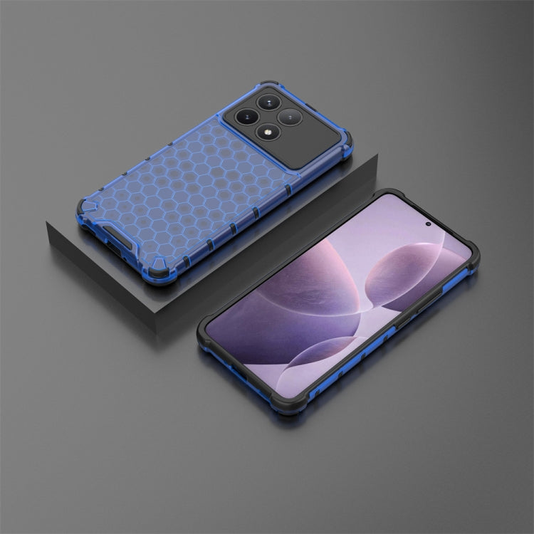 For Xiaomi Poco X6 Pro Shockproof Honeycomb Phone Case(Blue) - Xiaomi Cases by PMC Jewellery | Online Shopping South Africa | PMC Jewellery | Buy Now Pay Later Mobicred