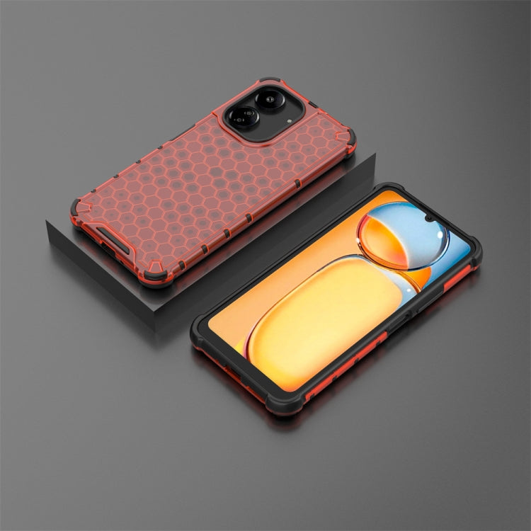 For  Redmi 13C 4G Shockproof Honeycomb Phone Case(Red) - Xiaomi Cases by PMC TechLife | Online Shopping South Africa | PMC TechLife | Buy Now Pay Later Mobicred