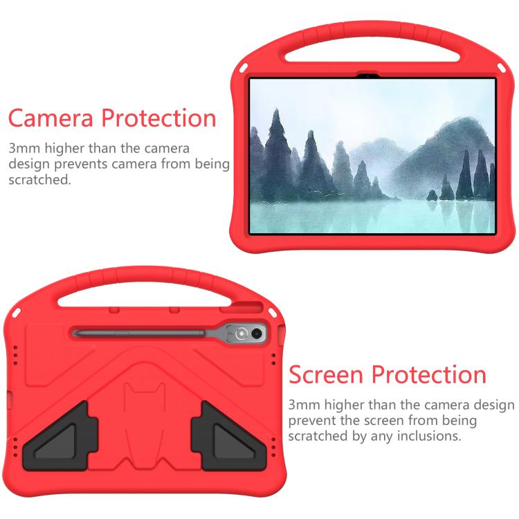 For Lenovo Xiaoxin Pad Pro 12.7 2025 EVA Shockproof Tablet Case with Holder(Red) - Lenovo by PMC TechLife | Online Shopping South Africa | PMC TechLife | Buy Now Pay Later Mobicred