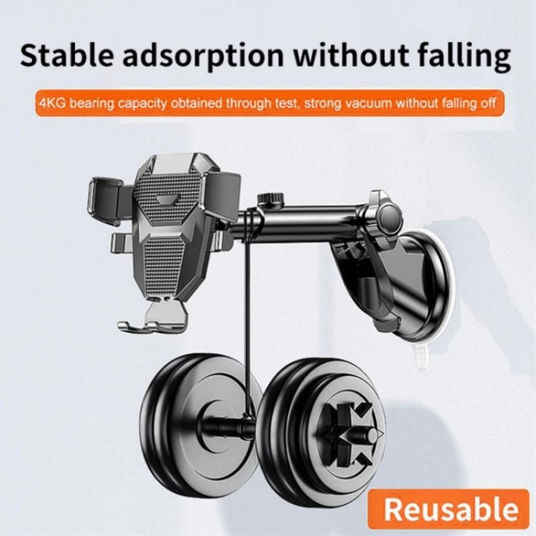 D25+105+K5 Auto Locking Car Phone Clip Telescopic Suction Cup Dashboard Phone Mount Holder(Black) - Universal Car Holders by PMC TechLife | Online Shopping South Africa | PMC TechLife | Buy Now Pay Later Mobicred