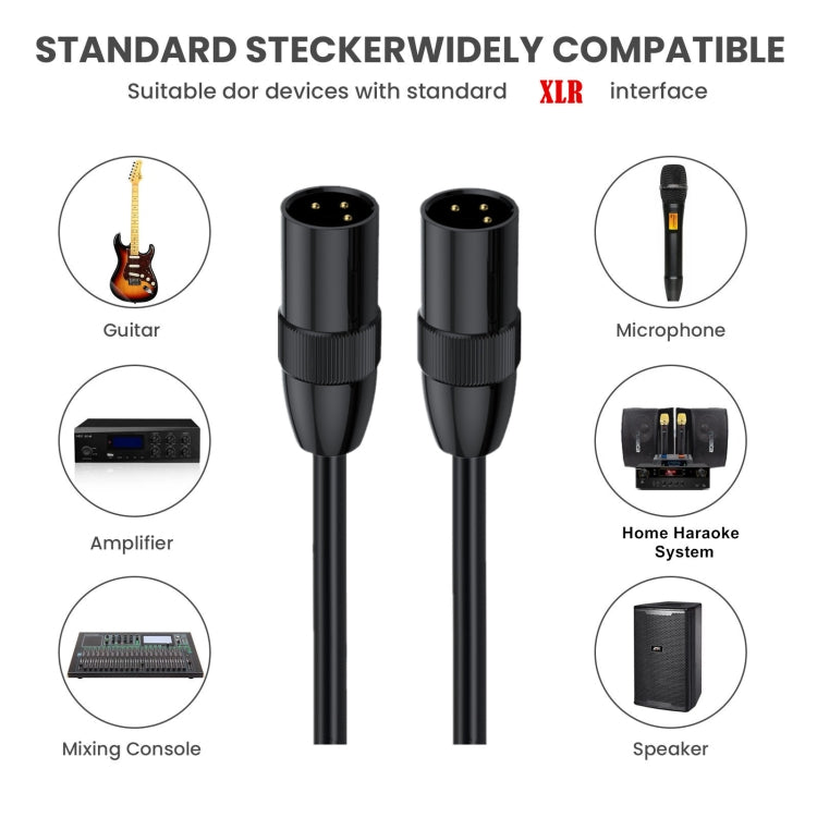 JUNSUNMAY XLR Male to Male Mic Cord 3 Pin Audio Cable Balanced Shielded Cable, Length:15m - Microphone Audio Cable & Connector by JUNSUNMAY | Online Shopping South Africa | PMC Jewellery | Buy Now Pay Later Mobicred