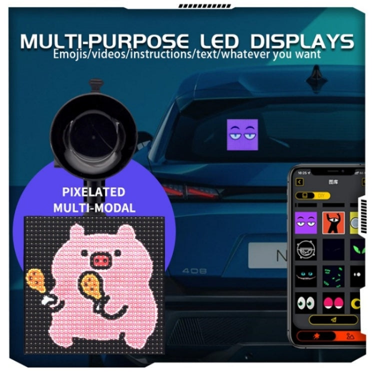 P64L Car Rear Windshield Scrolling Message LED Matrix Panel DIY Text Pattern Expression Screen - Car Monitor by PMC TechLife | Online Shopping South Africa | PMC TechLife | Buy Now Pay Later Mobicred