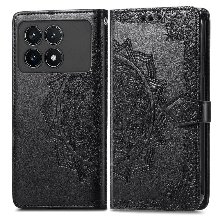 For Xiaomi Redmi K70 Pro Mandala Flower Embossed Leather Phone Case(Black) - K70 Pro Cases by PMC Jewellery | Online Shopping South Africa | PMC Jewellery | Buy Now Pay Later Mobicred