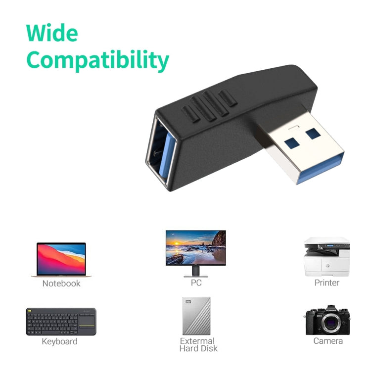 ENKAY USB 3.0 Adapter 90 Degree Angle Male to Female Combo Coupler Extender Connector, Angle:Horizontal Left + Right - USB 3.0 by ENKAY | Online Shopping South Africa | PMC TechLife