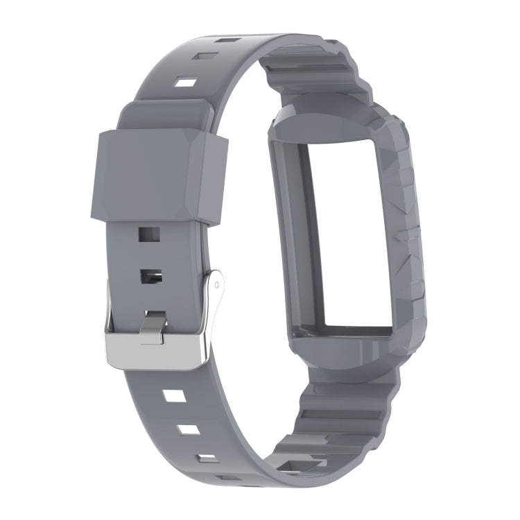 For Fitbit Charge 6 / 5 / 4 / 3 Armor Integrated TPU Watch Band(Gray) - Watch Bands by PMC TechLife | Online Shopping South Africa | PMC TechLife | Buy Now Pay Later Mobicred