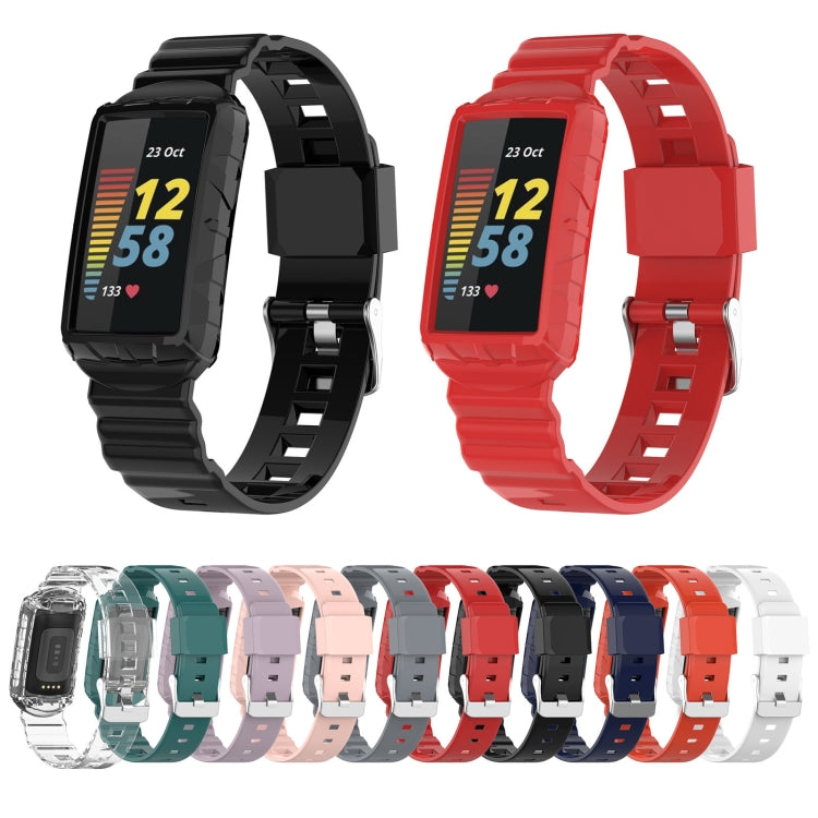 For Fitbit Charge 6 / 5 / 4 / 3 Armor Integrated TPU Watch Band(Navy Blue) - Watch Bands by PMC TechLife | Online Shopping South Africa | PMC TechLife | Buy Now Pay Later Mobicred