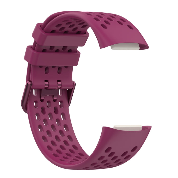 For Fitbit Charge 6 Solid Color Breathable Sports Silicone Watch Band(Wine Red) - free shipping - PMC TechLife - Order now!