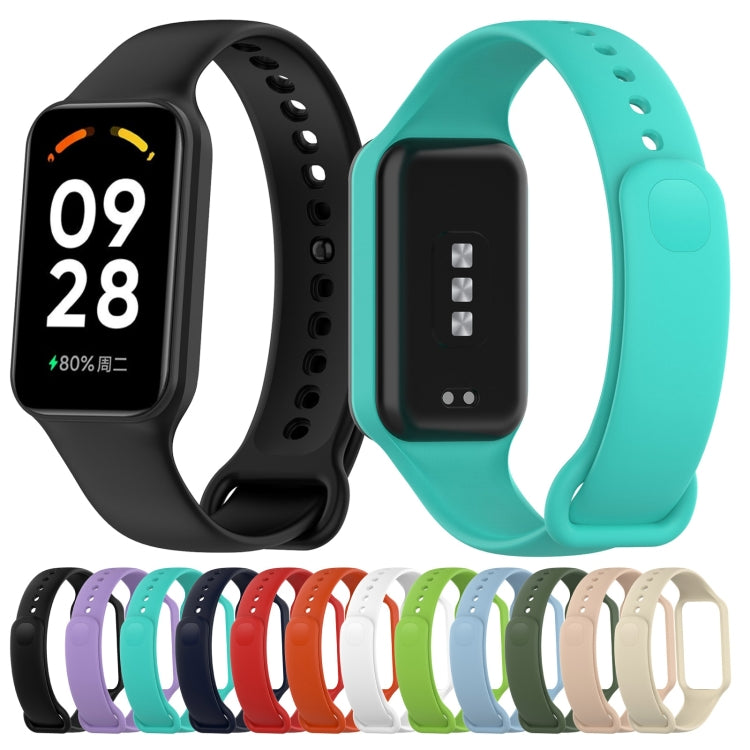 For Xiaomi Mi Band 8 Active Solid Color Integrated Silicone Watch Band(Teal Green) - free shipping - PMC TechLife - Order now!