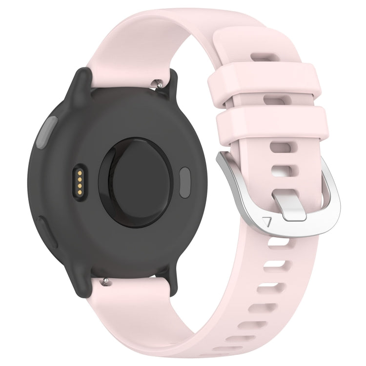 For Garmin Vivoactive 5 Liquid Glossy Silver Buckle Silicone Watch Band(Pink) - Watch Bands by PMC TechLife | Online Shopping South Africa | PMC TechLife