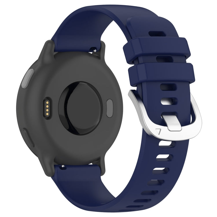 For Garmin Venu SQ2 Liquid Glossy Silver Buckle Silicone Watch Band(Dark Blue) - free shipping - PMC TechLife - Order now!