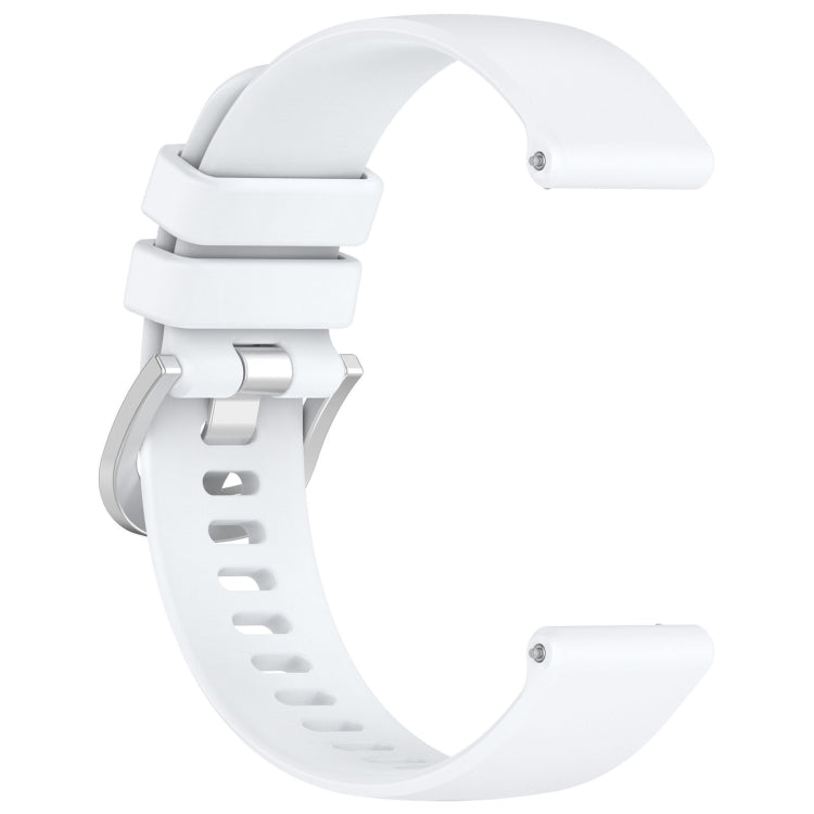 For Garmin Forerunner 265S Liquid Glossy Silver Buckle Silicone Watch Band(White) - free shipping - PMC TechLife - Order now!