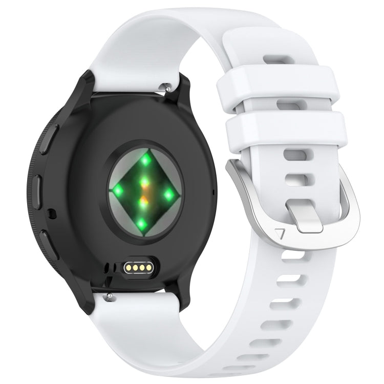 For Garmin Venu 2S Liquid Glossy Silver Buckle Silicone Watch Band(White) - free shipping - PMC TechLife - Order now!