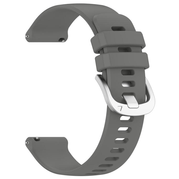 For Garmin Vivoactive 4S Liquid Glossy Silver Buckle Silicone Watch Band(Gray) - free shipping - PMC TechLife - Order now!