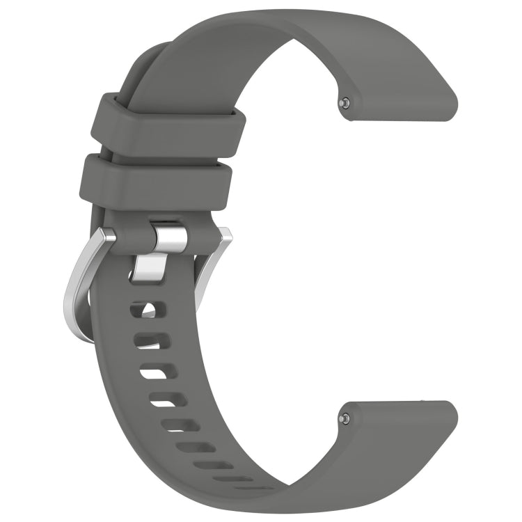 For Garmin Vivoactive 4S Liquid Glossy Silver Buckle Silicone Watch Band(Gray) - free shipping - PMC TechLife - Order now!