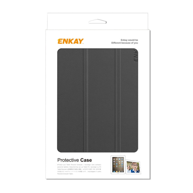 For Samsung Galaxy Tab A9 8.7 ENKAY Tri-fold Custer Texture Leather Smart Tablet Case(Grey) - free shipping - PMc TechLife - Order now!