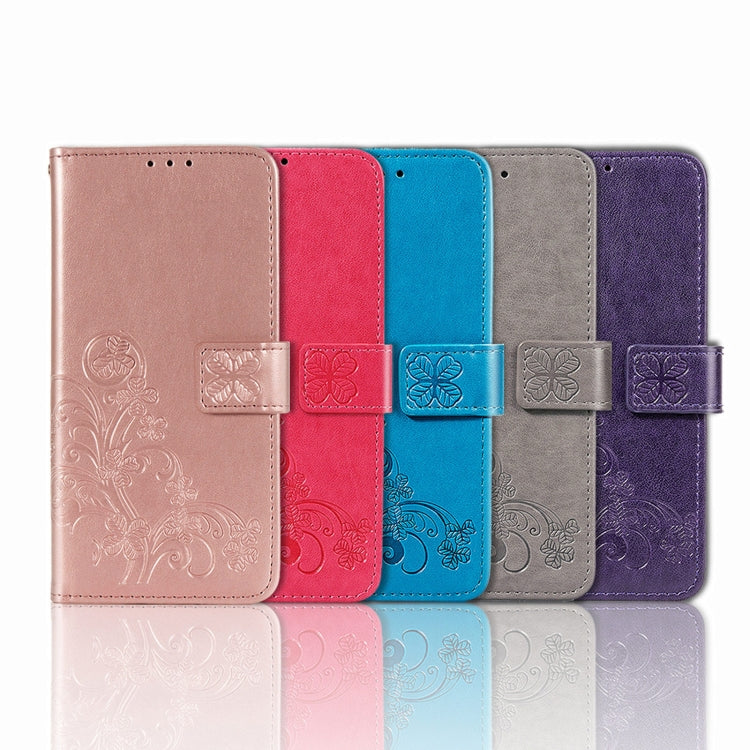 For Nokia G42 Four-leaf Clasp Embossed Buckle Leather Phone Case(Rose Gold) - Nokia Cases by PMC TechLife | Online Shopping South Africa | PMC TechLife | Buy Now Pay Later Mobicred
