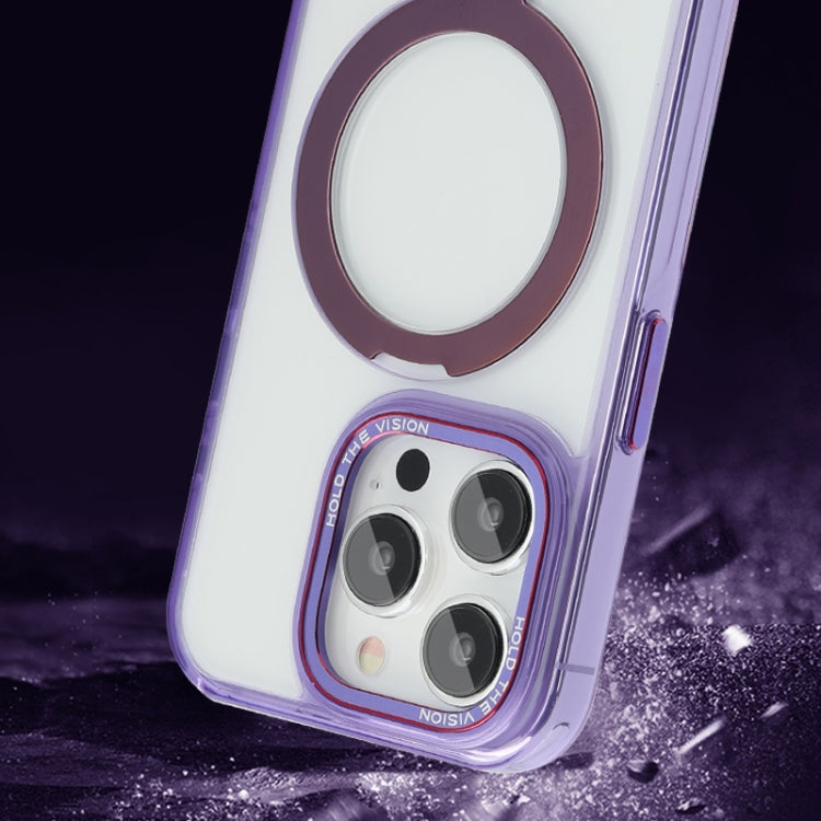 For iPhone 13 Starlink Stand Clear Magsafe Phone Case(Purple) - iPhone 13 Cases by PMC Jewellery | Online Shopping South Africa | PMC Jewellery