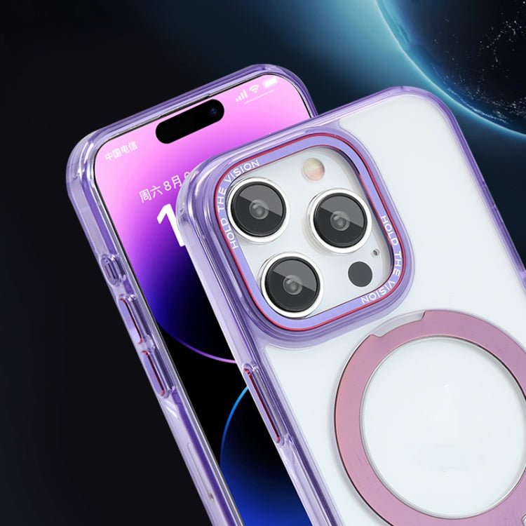 For iPhone 13 Starlink Stand Clear Magsafe Phone Case(Purple) - iPhone 13 Cases by PMC Jewellery | Online Shopping South Africa | PMC Jewellery