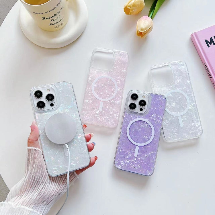 For iPhone 13 Pro Shell Texture MagSafe TPU Phone Case(White) - iPhone 13 Pro Cases by PMC TechLife | Online Shopping South Africa | PMC TechLife