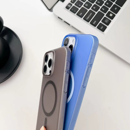 For iPhone 12 Pro Max Ice Fog MagSafe PC Phone Case(Blue) - iPhone 12 Pro Max Cases by PMC Jewellery | Online Shopping South Africa | PMC Jewellery