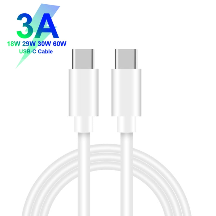 GAN 65W PD45W Dual Type-C / QC3.0 USB  Multi Compatible Charger + 2m USB-C to USB-C Data Cable EU + US Plug White - Cable & Adapter by PMC Jewellery | Online Shopping South Africa | PMC Jewellery | Buy Now Pay Later Mobicred