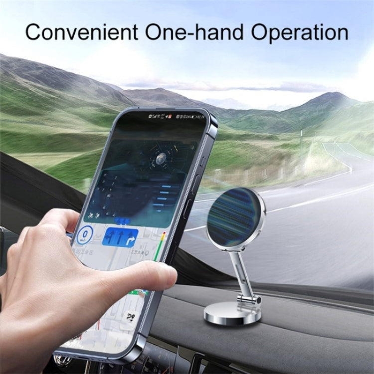 G158 360-Degree Rotating Metal Phone Stand Dashboard Folding Magnetic Car Mount(Gray) - Car Holders by PMC TechLife | Online Shopping South Africa | PMC TechLife | Buy Now Pay Later Mobicred