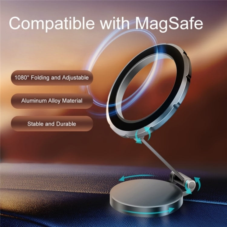 G118 1080-Degree Rotating Folding Magnetic Phone Holder Dashboard Suction Cup Car Mount(Grey) - Universal Car Holders by PMC TechLife | Online Shopping South Africa | PMC TechLife | Buy Now Pay Later Mobicred
