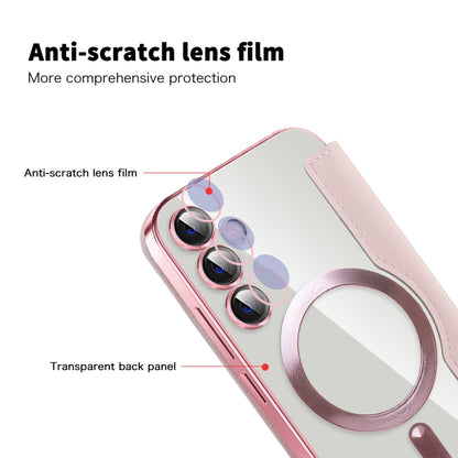 For Samsung Galaxy S23 FE 5G MagSafe Magnetic RFID Anti-theft Leather Phone Case(Pink) - Galaxy S23 FE 5G Cases by PMC Jewellery | Online Shopping South Africa | PMC Jewellery