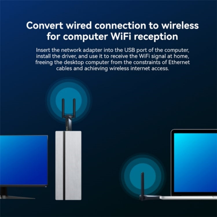 LB-LINK WDN1300H Dual Band 1300M USB Wireless Network Card Dual Antenna WiFi Receiver - USB Network Adapter by LB-LINK | Online Shopping South Africa | PMC Jewellery | Buy Now Pay Later Mobicred