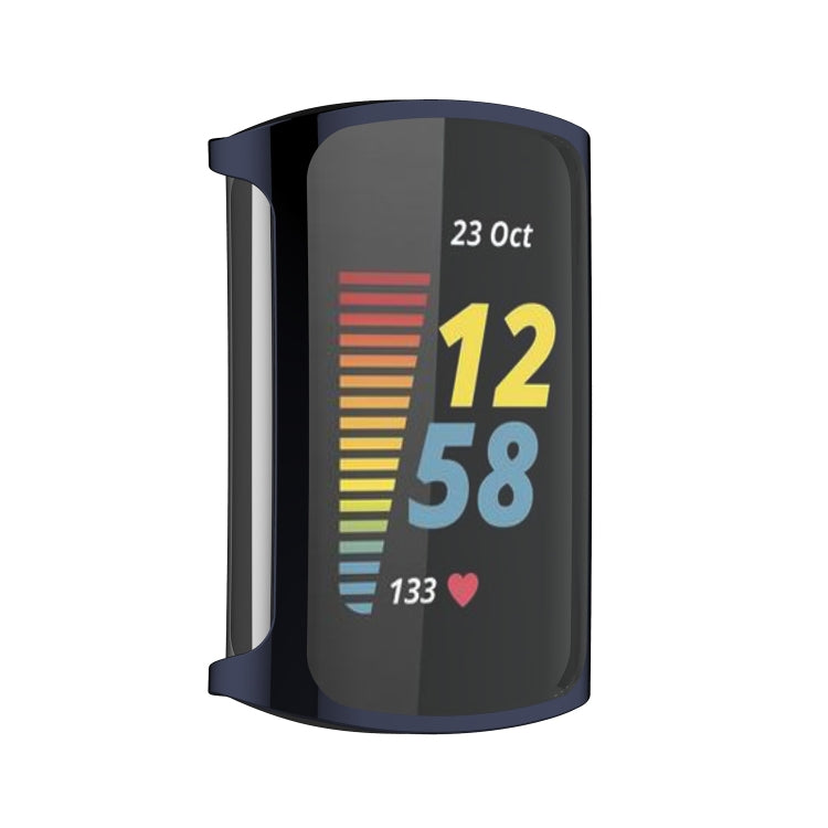 For Fitbit Charge 6 / 5 TPU Shell + Film Integrated Watch Protective Case(Blue) - Watch Cases by PMC TechLife | Online Shopping South Africa | PMC TechLife | Buy Now Pay Later Mobicred