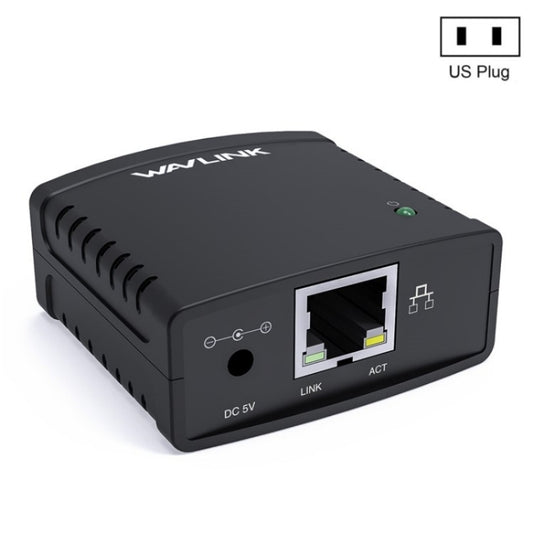 WAVLINK NU72P11 100Mbps Network Print Server USB 2.0 Network Printer Power Adapter(US Plug) - Printer Accessories by WAVLINK | Online Shopping South Africa | PMC Jewellery | Buy Now Pay Later Mobicred