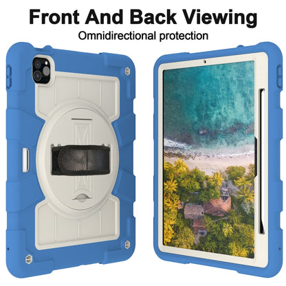 For iPad Air 11 2024 Silicone Hybrid PC Shockproof Tablet Case with Shoulder Strap(Azure Blue) - iPad Air 11 2024 Cases by PMC Jewellery | Online Shopping South Africa | PMC Jewellery | Buy Now Pay Later Mobicred