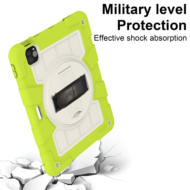 For iPad Pro 11 2024 Silicone Hybrid PC Shockproof Tablet Case with Shoulder Strap(Love Birds Green) - iPad Pro 11 2024 Cases by PMC TechLife | Online Shopping South Africa | PMC TechLife | Buy Now Pay Later Mobicred