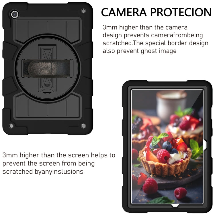 For Samsung Galaxy Tab A9+ Silicone Hybrid PC Shockproof Tablet Case with Shoulder Strap(Black) - Galaxy Tab A9+ by PMC TechLife | Online Shopping South Africa | PMC TechLife