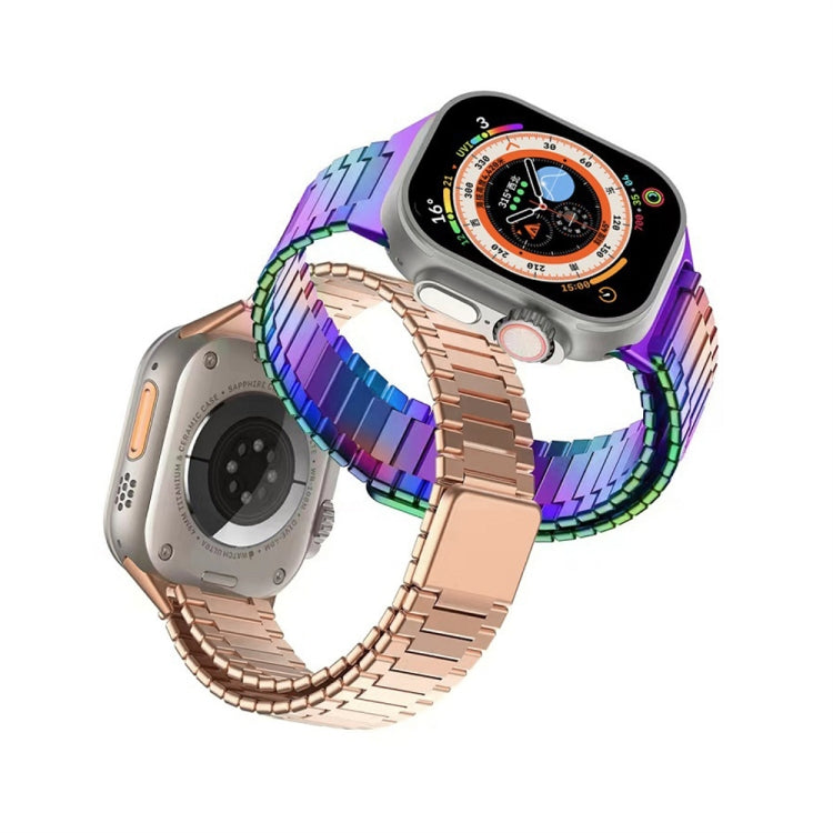 For Apple Watch Series 3 42mm Bamboo Magnetic Stainless Steel Metal Watch Strap(Rose Gold) - Watch Bands by PMC Jewellery | Online Shopping South Africa | PMC Jewellery